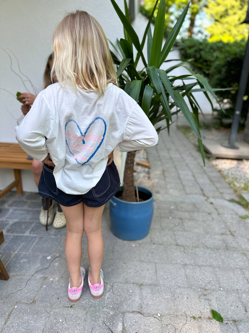 Heart long sleeves tee - Ivory