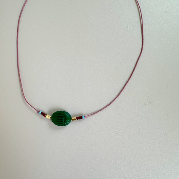 Malachite scarabs necklace - Purple