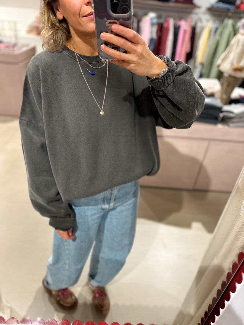 Bowie oversized fleeced sweatshirt - Washed charcoal