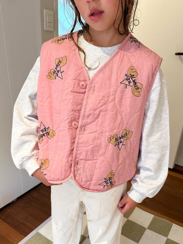 BN quilted flower vest - Pink