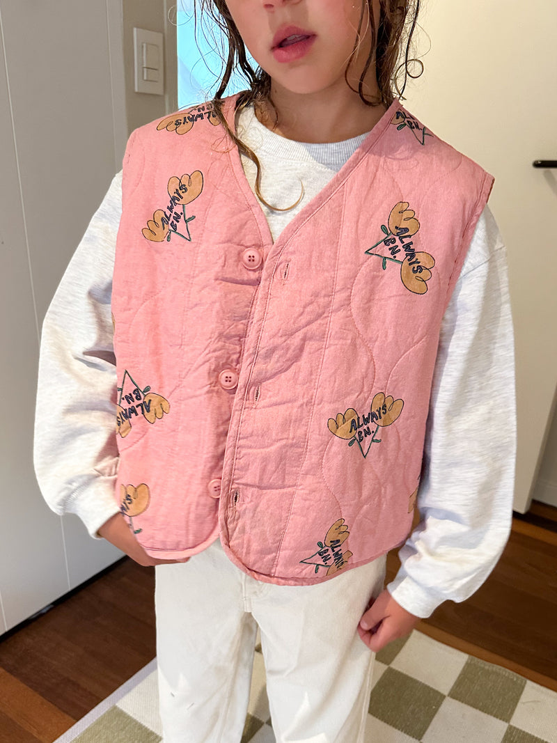 BN quilted flower vest - Pink