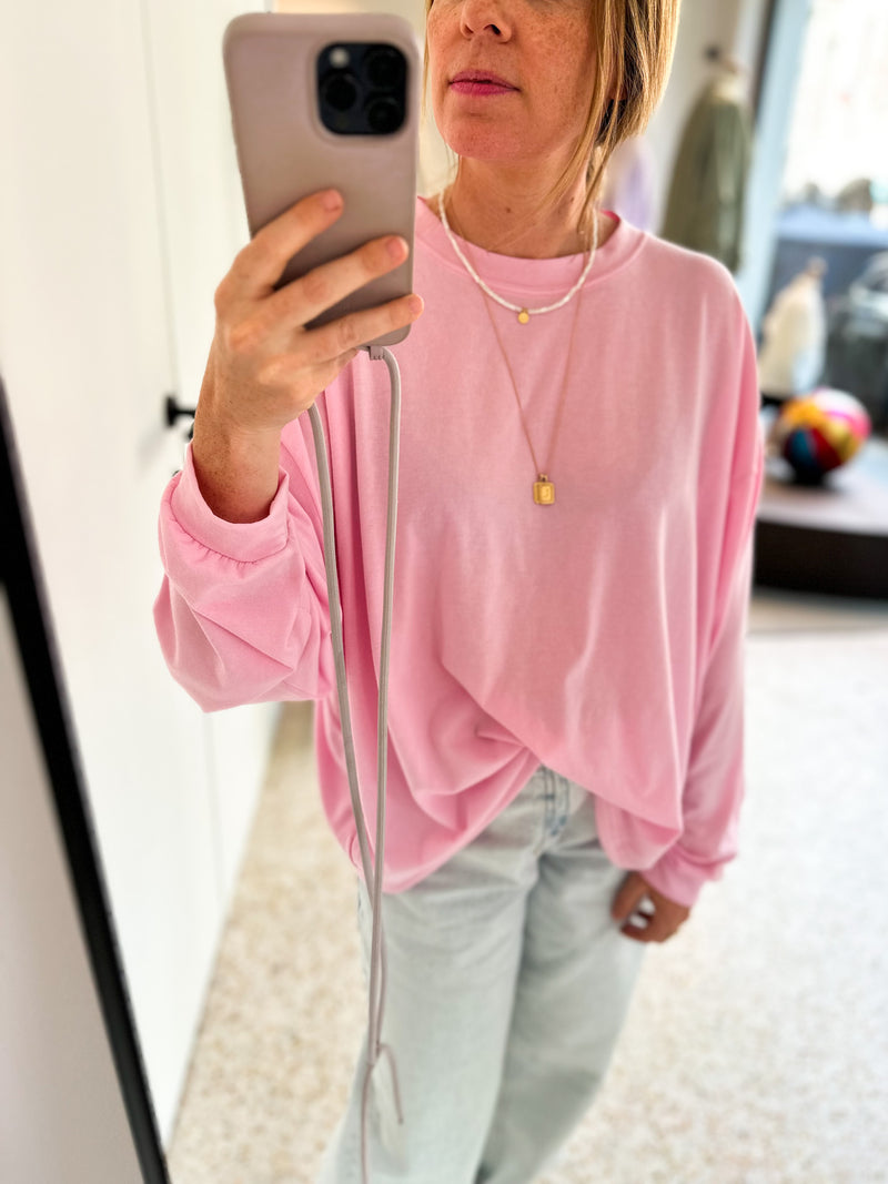 Oversized flowy tee - Cherry blossom pink