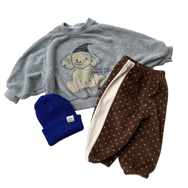 Fleece dot joggers - Brown