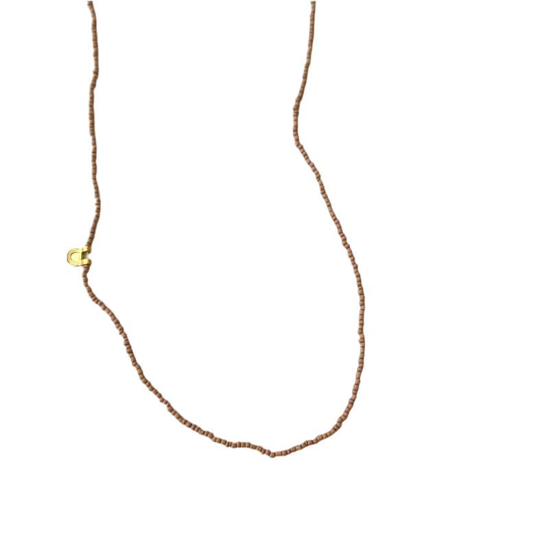 Long beads necklace - Nude