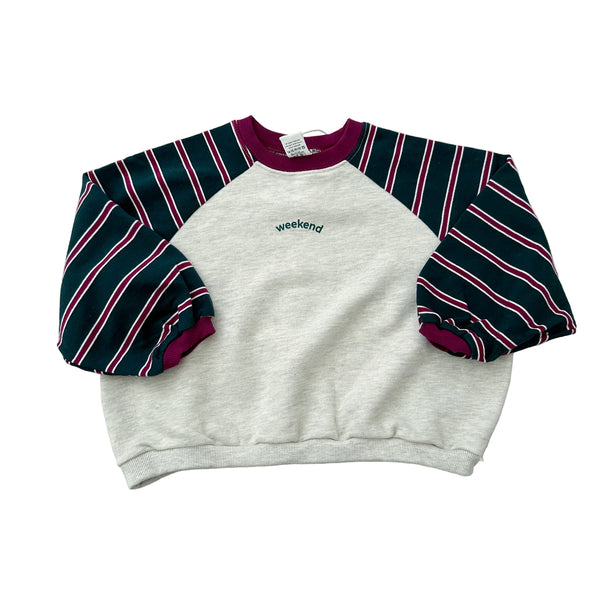 Weekend sweater - Oatmeal/green