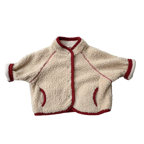 Bebe pile jacket - Cream/red