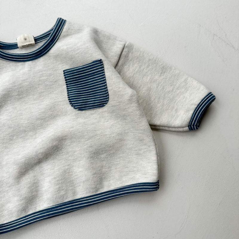 Bebe pocket piping fleece tee - Oatmeal