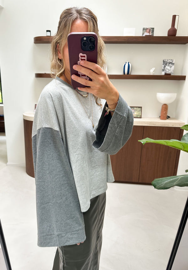 Merel  Longsleeve T-shirt- Grey melange
