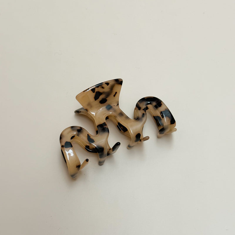 Hair clip M shape - Beige tortoise
