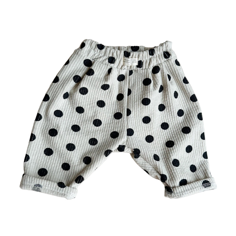 Bebe dot corduroy pants - Cream/black