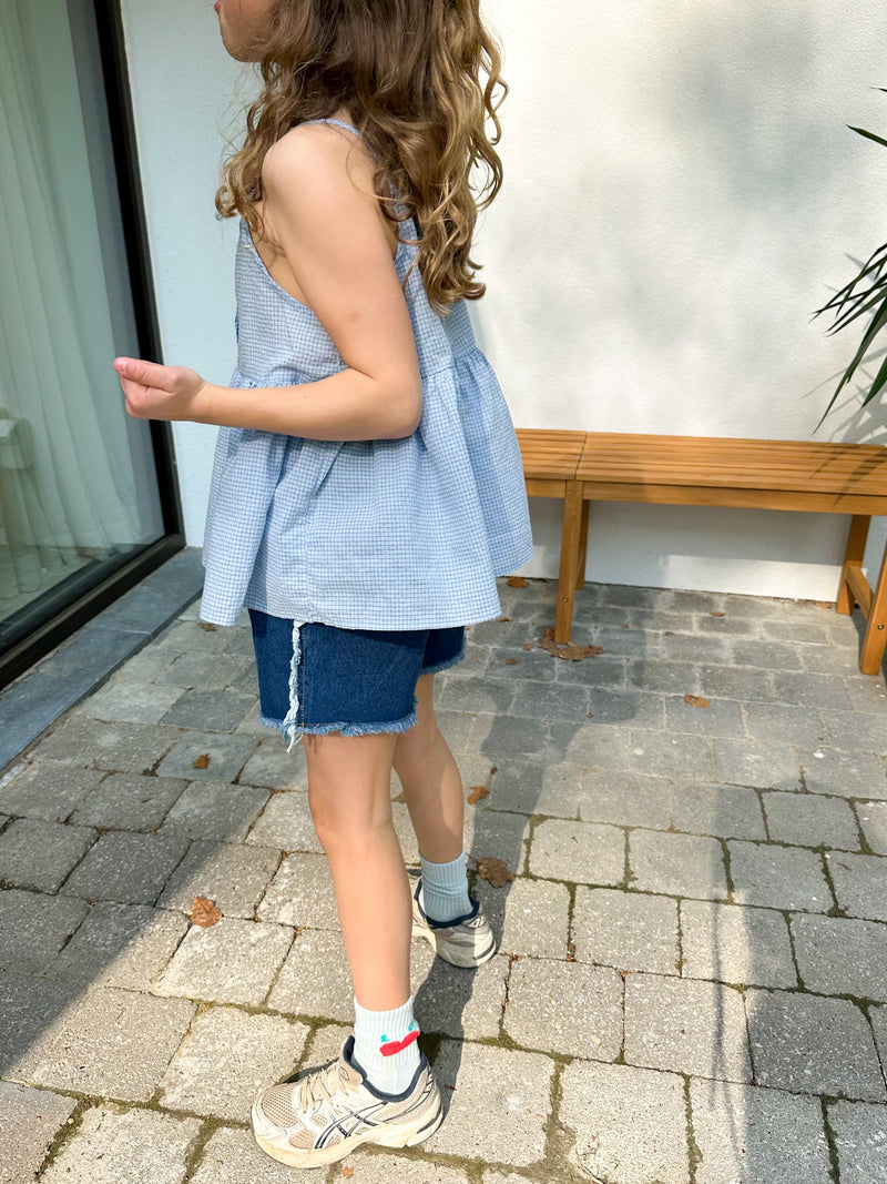 Cotton summer top - Blue check
