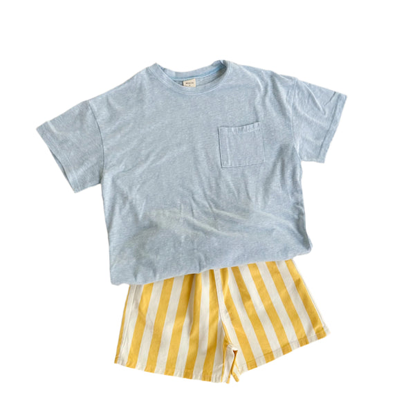Slub pocket tee - Sky blue