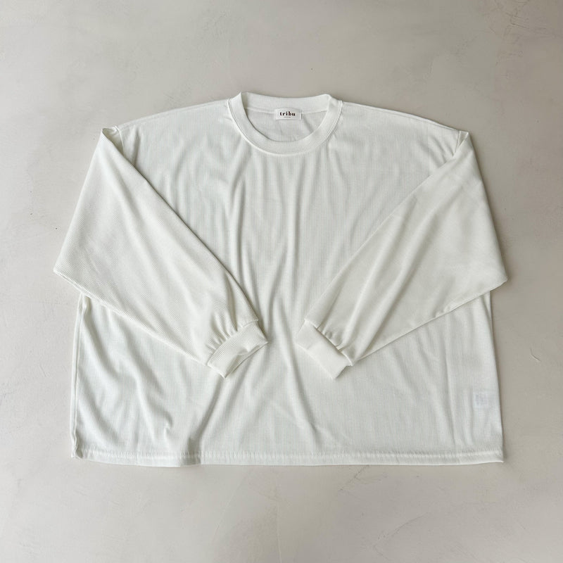 Flowy rib tee - White