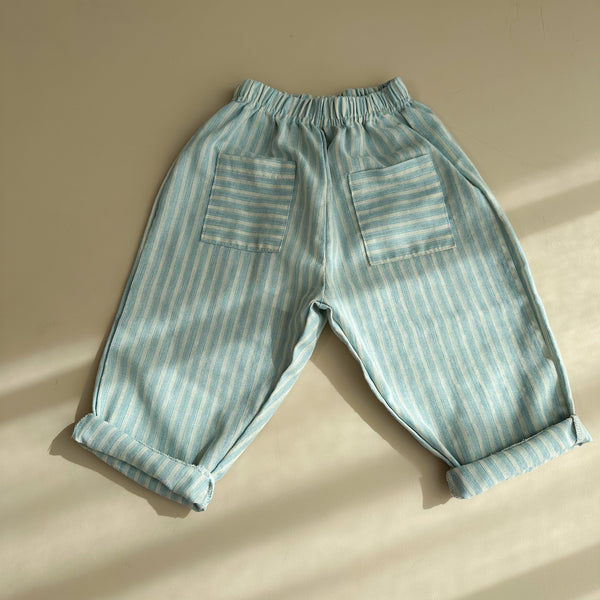 Striped pocket pants - Natural/sky