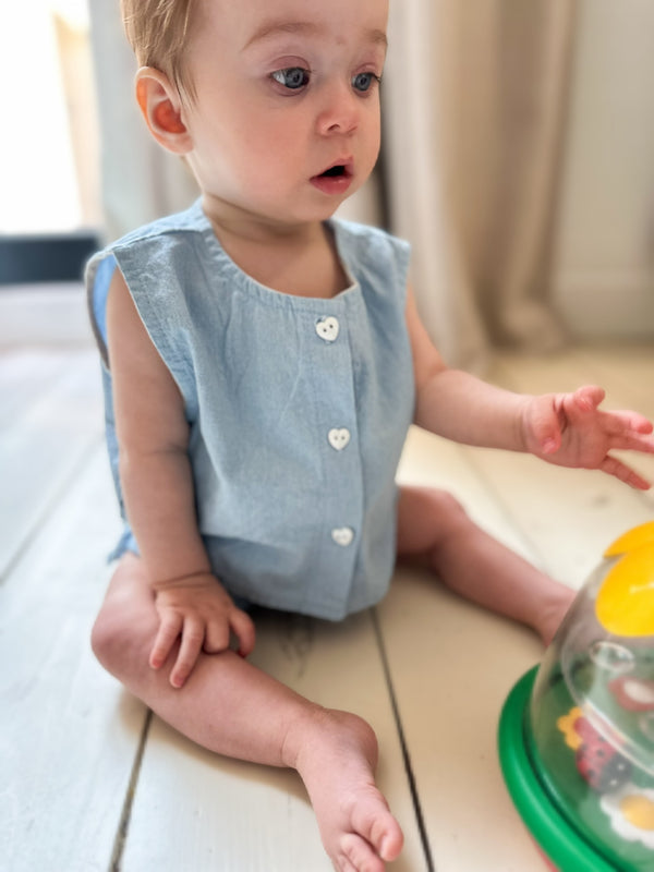 Lala bebe denim vest - Light blue