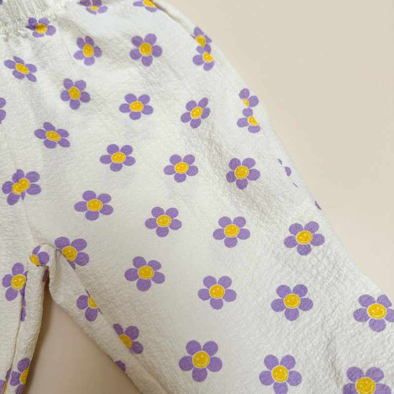 Flower smile pants - Purple