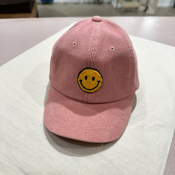 Smile coduroy cap - Pink