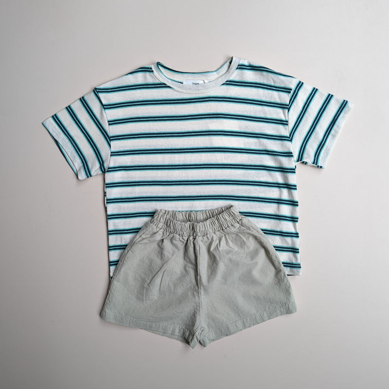 Striped tee - Cream/watermelon