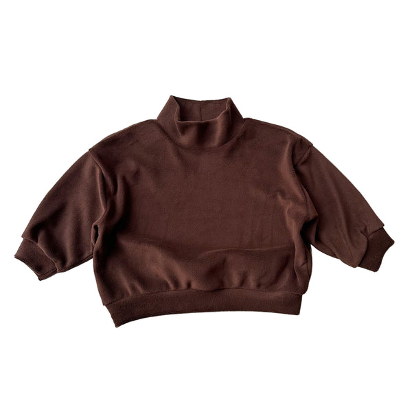 Velvet fleece turtleneck - Brown