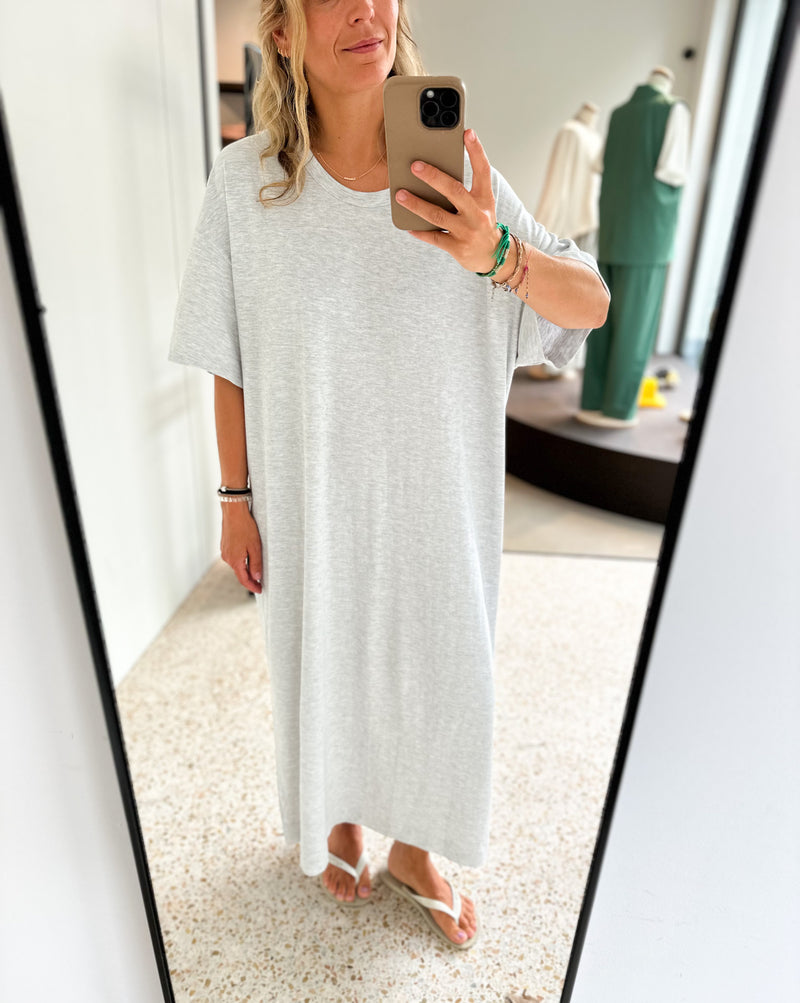 Oversized tee dress - White melange