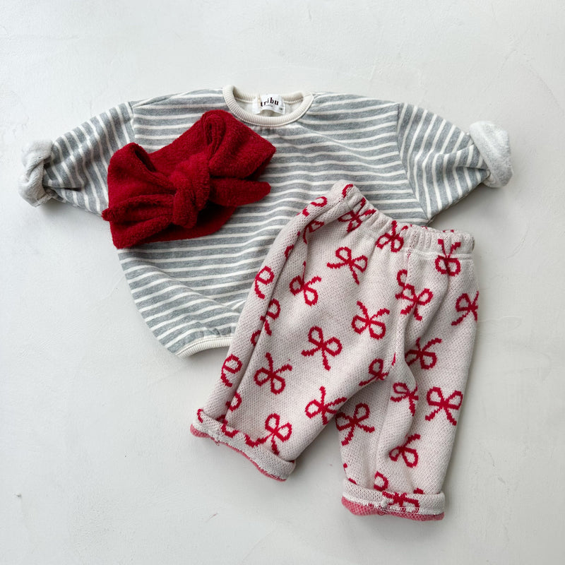 Fluffy triangle scarf - Red