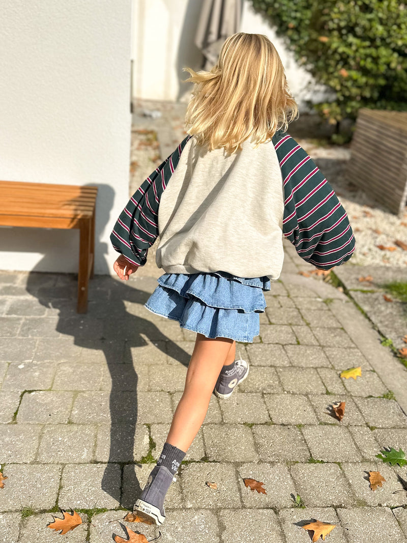 Weekend sweater - Oatmeal/green