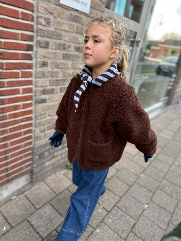 Teddy zip up jacket - Brown