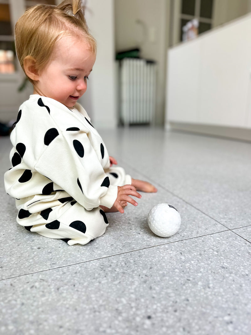 Dot jogger set - Cream