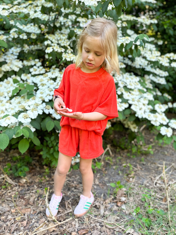 Relaxed terry set - Poppy red