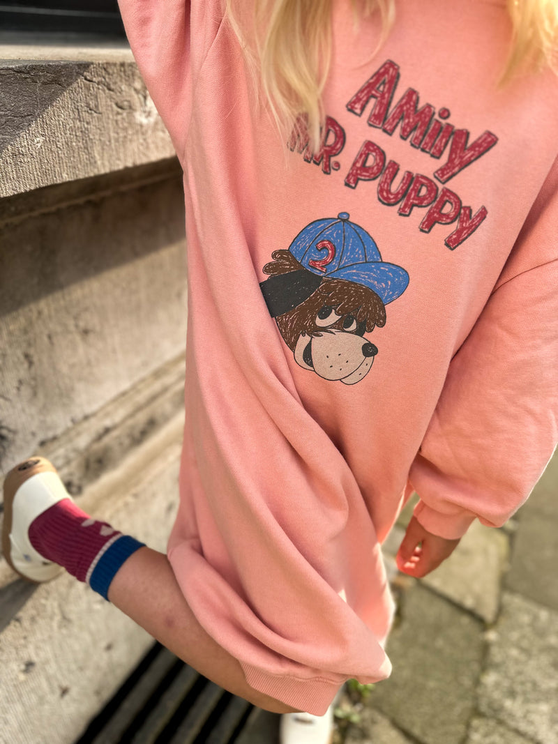 Puppy long sweater dress - Pink