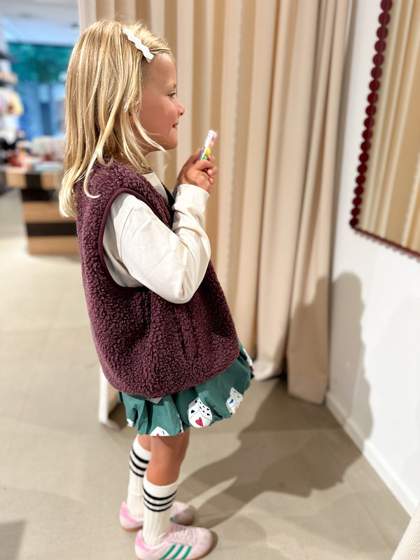 Hoktown pile vest kids - Burgundy melange