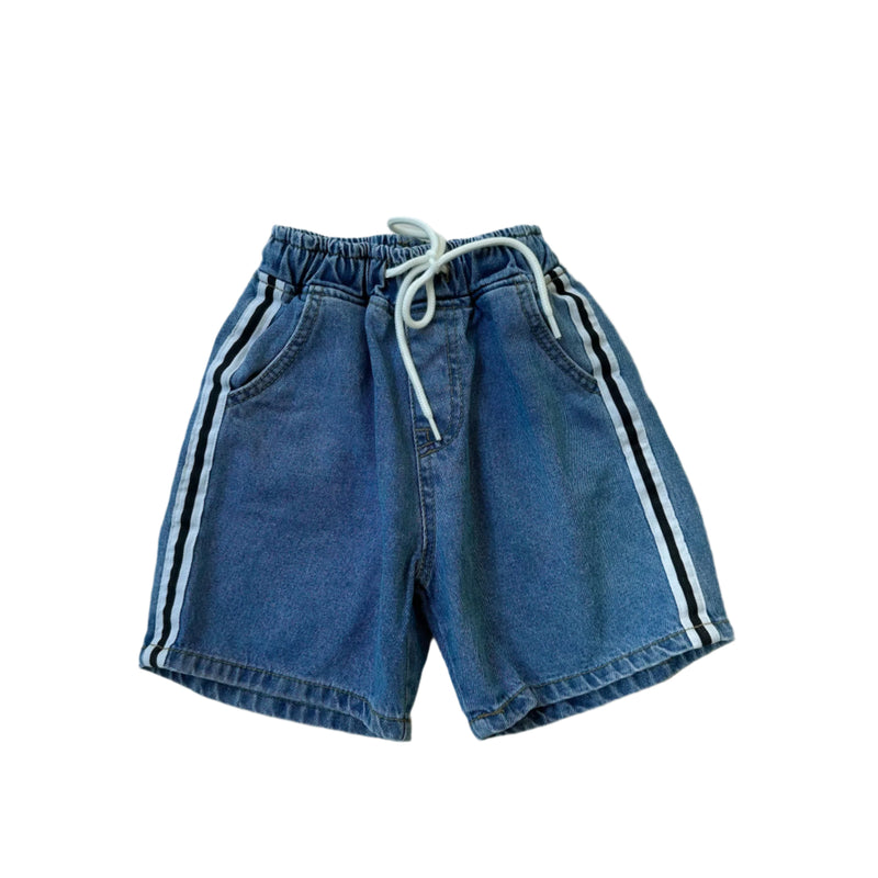Track denim shorts - Blue