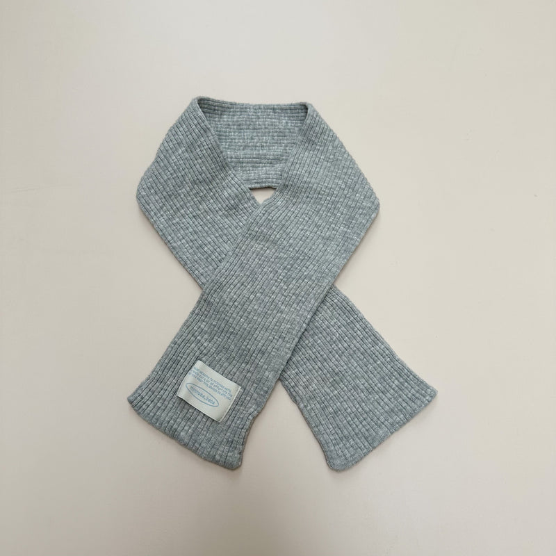 Cotton rib scarf - Grey melange