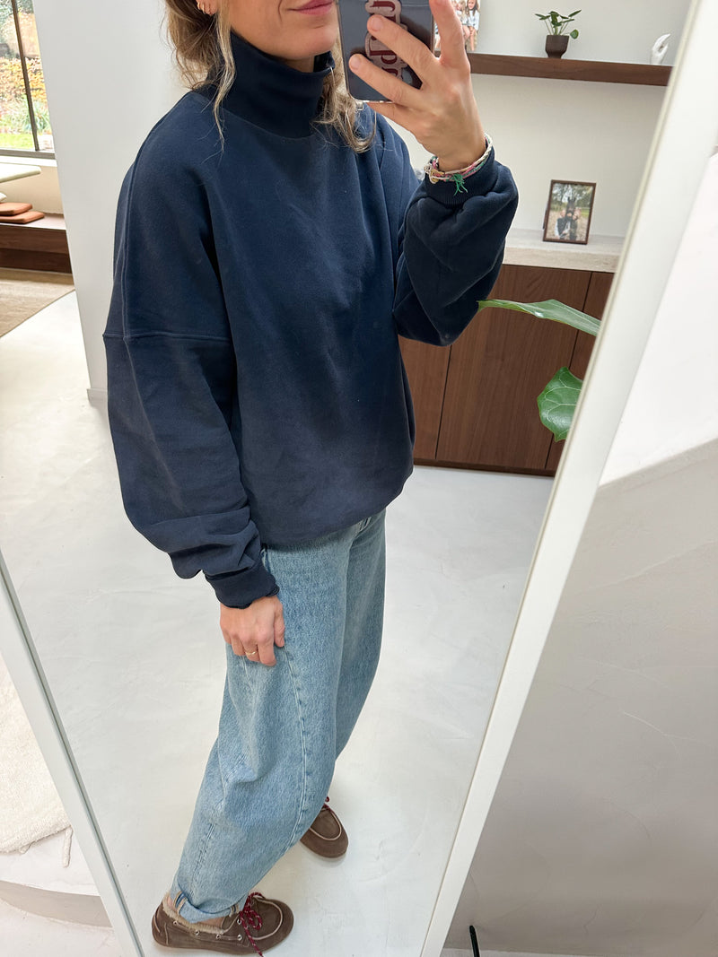 Soft turtleneck sweatshirt - Navy