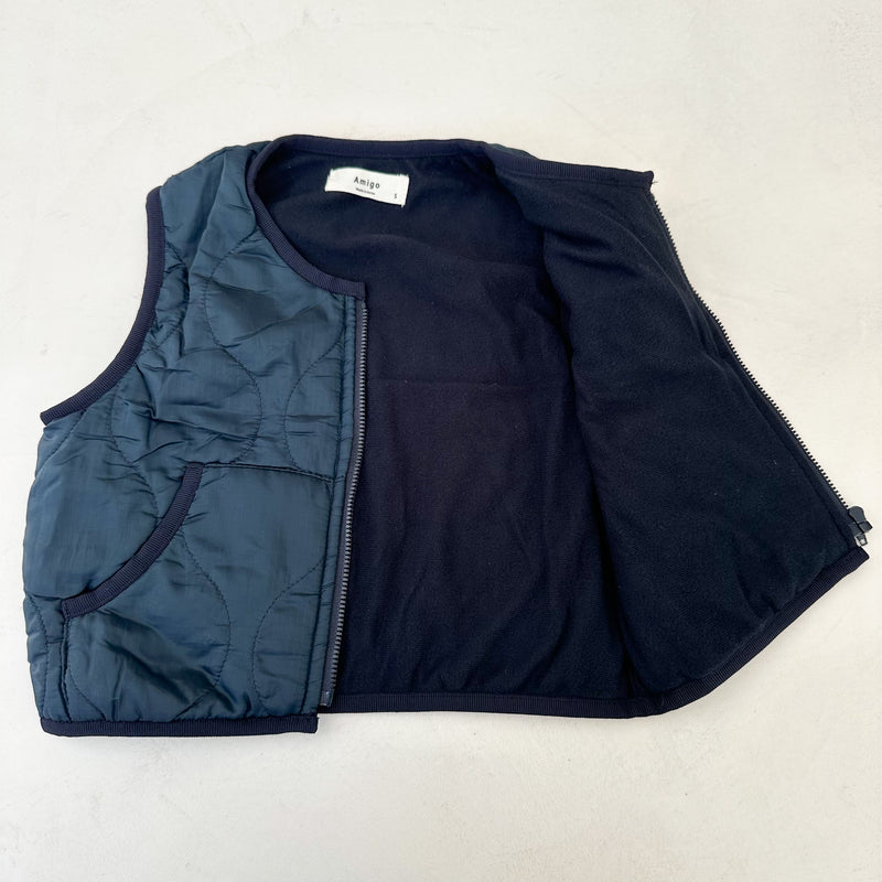 AM nylon quilted vest - Navy