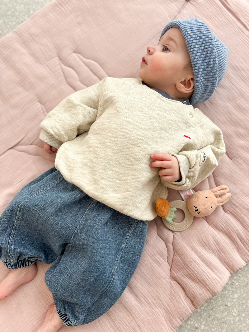 Bebe contrast color sweater - Oatmeal