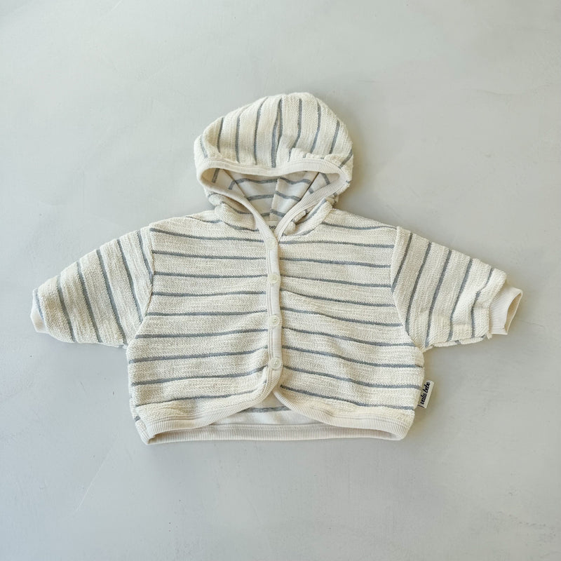 Bebe terry hoodie jacket - Cream/grey melange