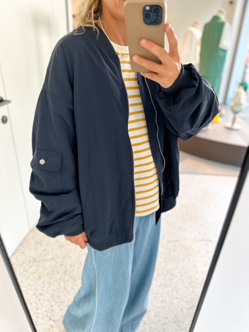 Oversized bomber jacket - Navy