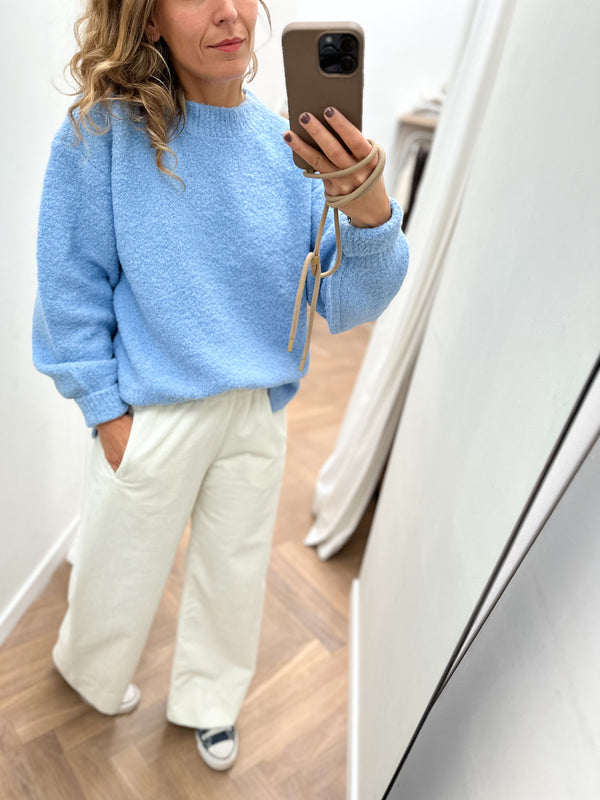 Vica wool bouclé sweater - Light blue