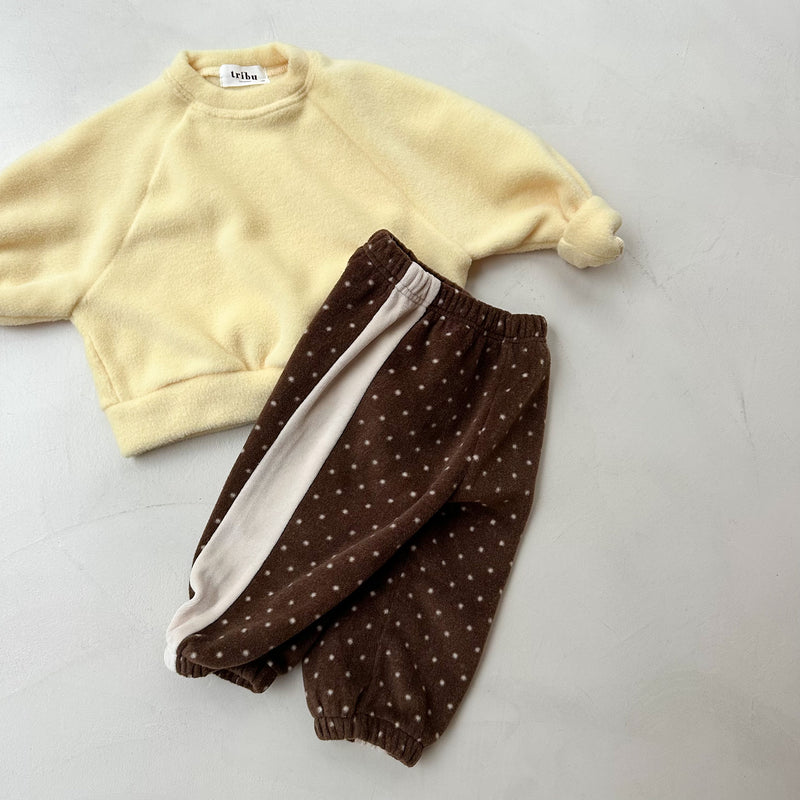 Fleece dot joggers - Brown