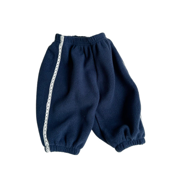 Bebe lace fleece jogger pants - Navy