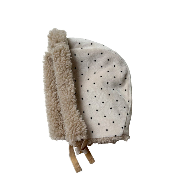 Reversible teddy bonnet - Beige