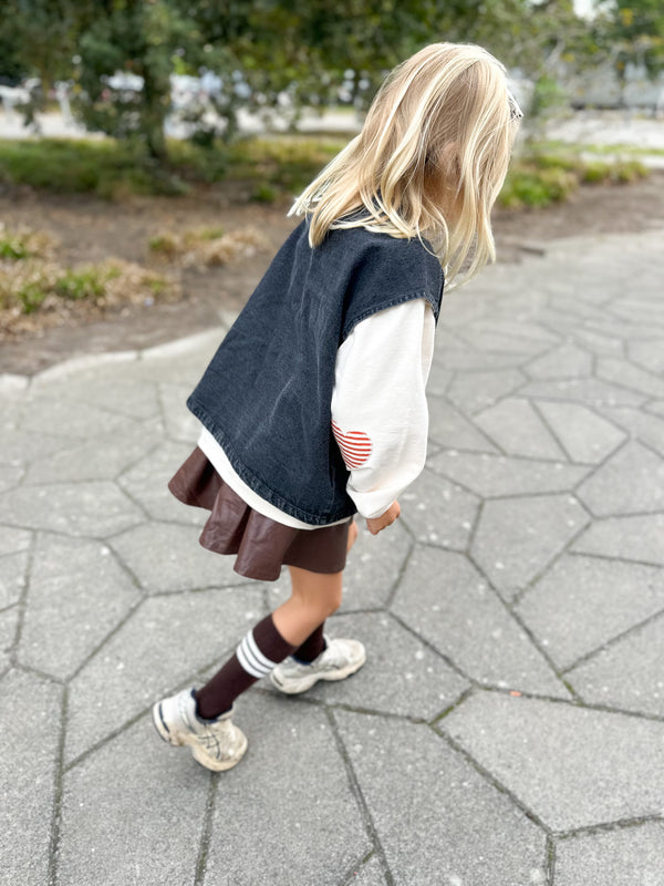 Mini leather like skirt - Brown
