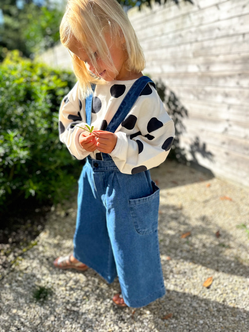 Wide denim overalls - Blue