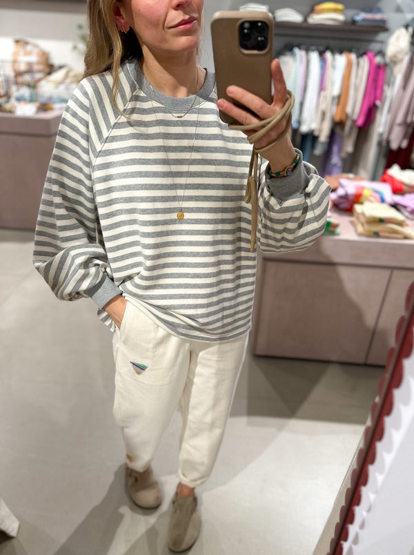 Alson striped sweatshirt - Melange/white