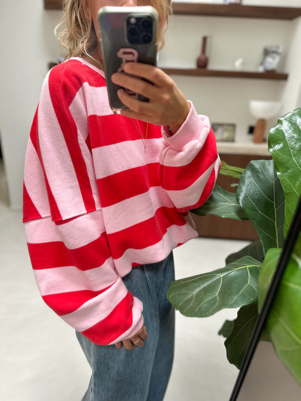 Sue striped sweatshirt - Red/pink