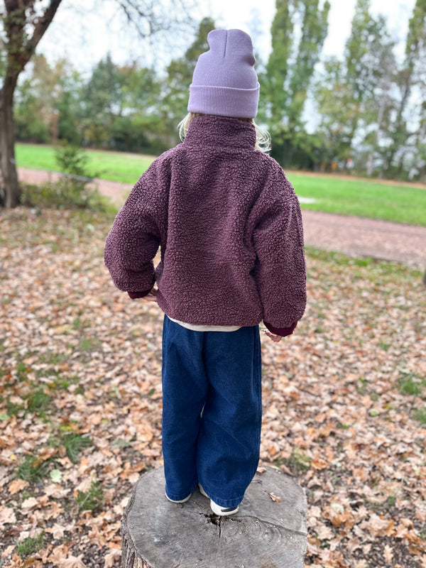 Hoktown pile jacket kids - Burgundy melange