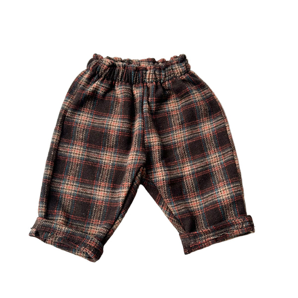 Soft flannel tartan pants - Brown