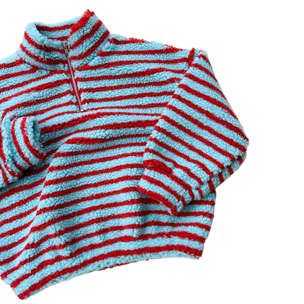 Dumble half zip-up - Sky/red