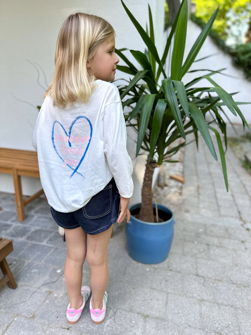 Heart long sleeves tee - Ivory